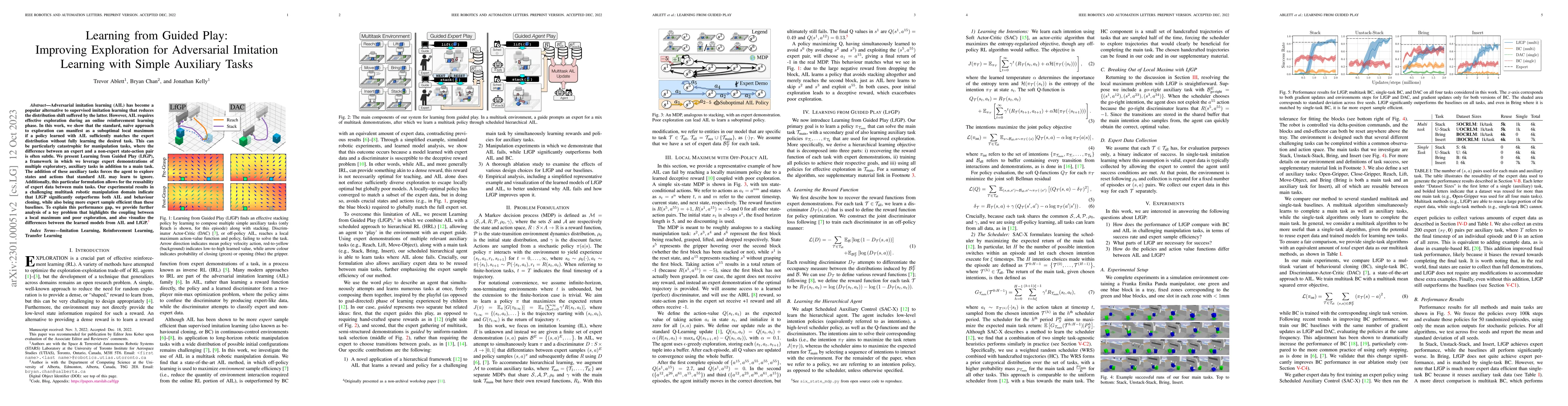 Thumbnail for Learning from Guided Play: Improving Exploration for Adversarial
  Imitation Learning with Simple Auxiliary Tasks