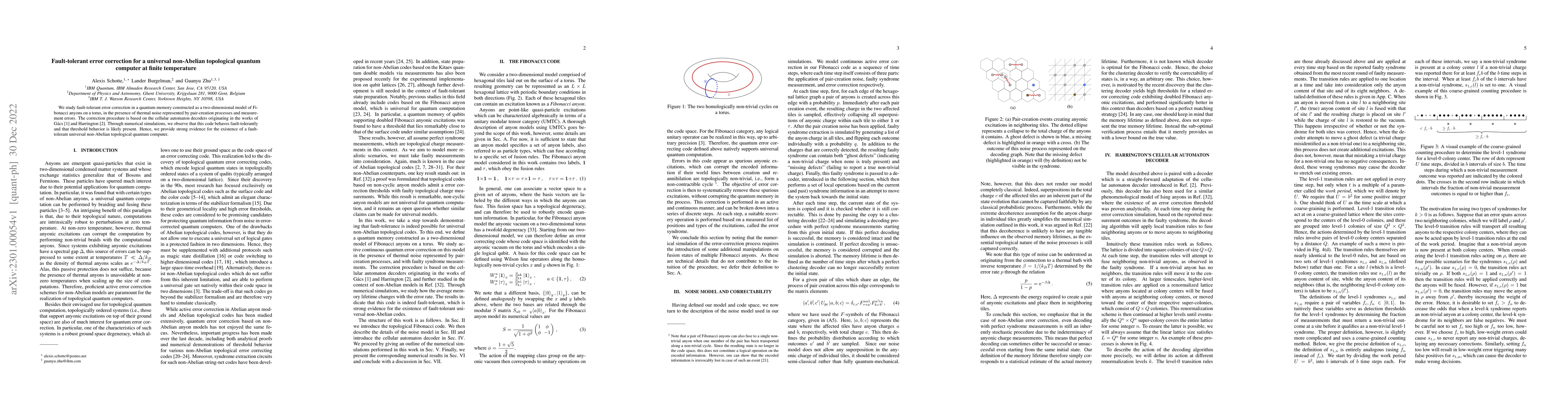 Thumbnail for Fault-tolerant error correction for a universal non-Abelian topological
  quantum computer at finite temperature