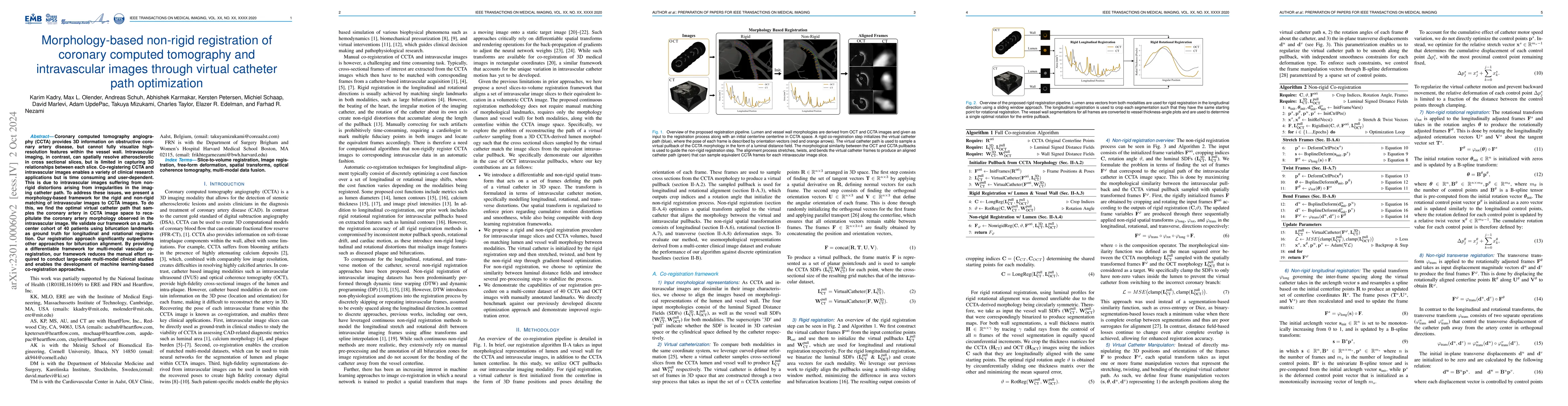 Thumbnail for Morphology-based non-rigid registration of coronary computed tomography
  and intravascular images through virtual catheter path optimization