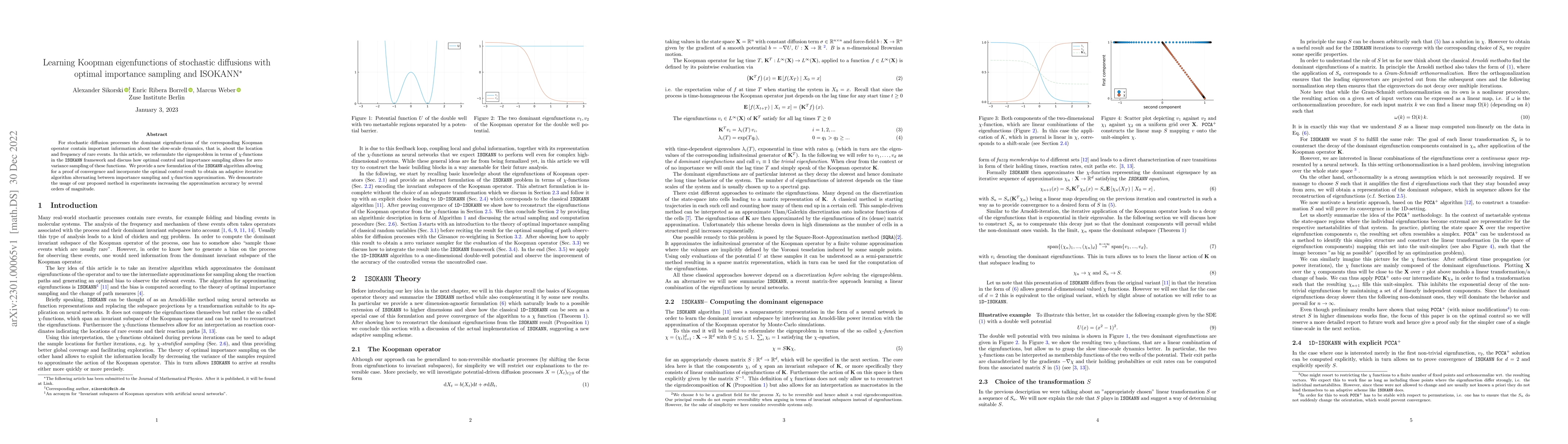 Thumbnail for Learning Koopman eigenfunctions of stochastic diffusions with optimal
  importance sampling and ISOKANN