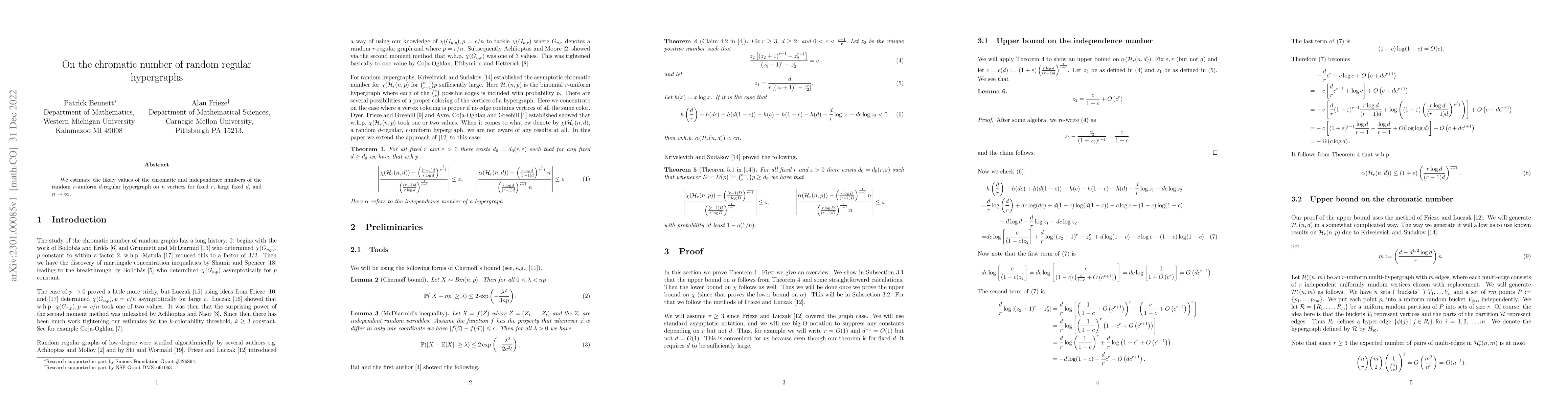 Thumbnail for On the chromatic number of random regular hypergraphs