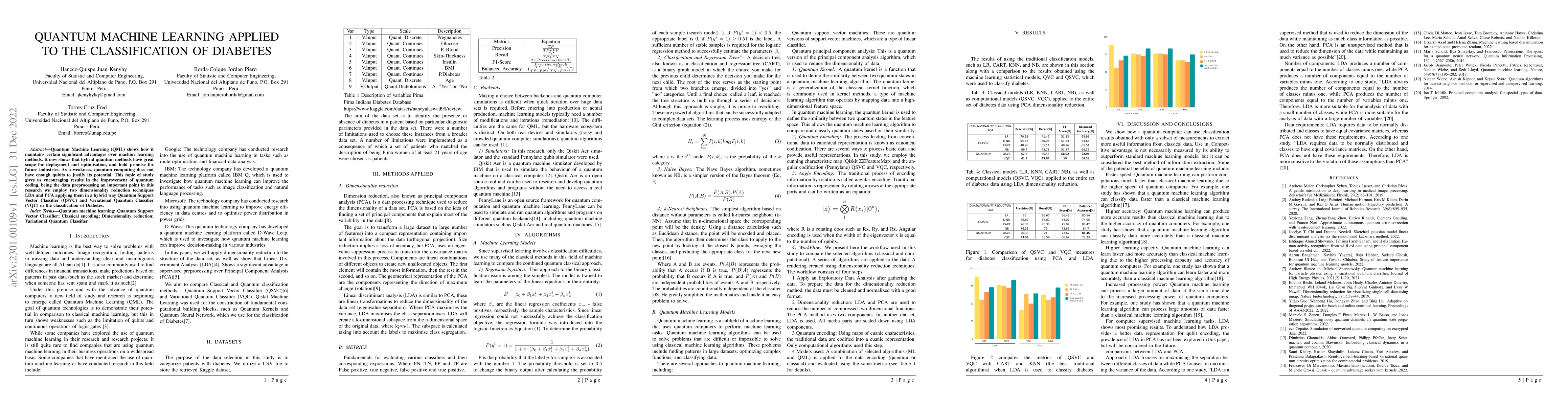 Thumbnail for Quantum Machine Learning Applied to the Classification of Diabetes