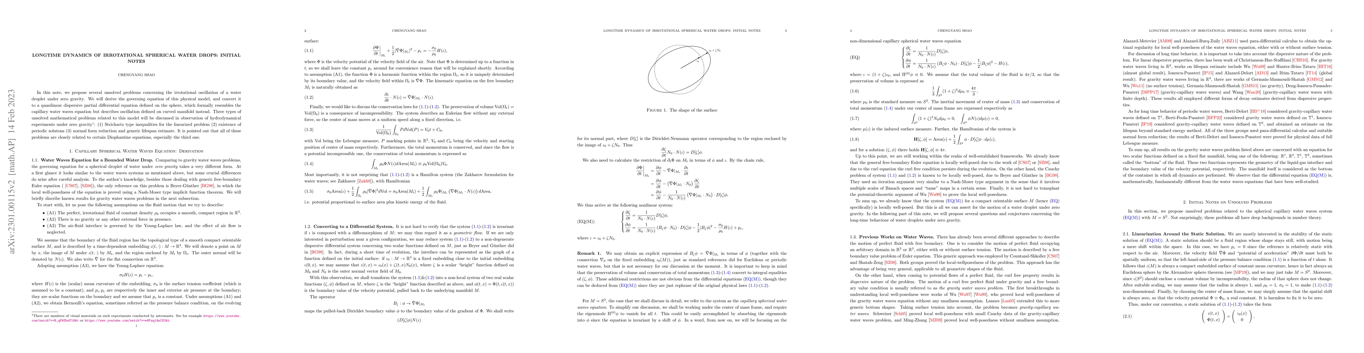 Thumbnail for Longtime Dynamics of Irrotational Spherical Water Drops: Initial Notes