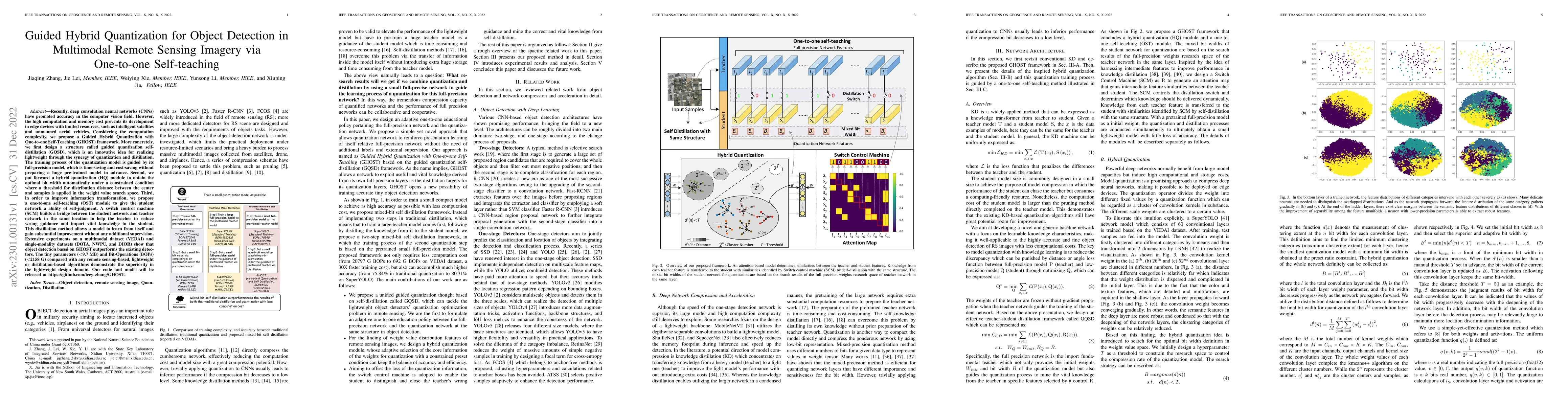 Thumbnail for Guided Hybrid Quantization for Object detection in Multimodal Remote
  Sensing Imagery via One-to-one Self-teaching