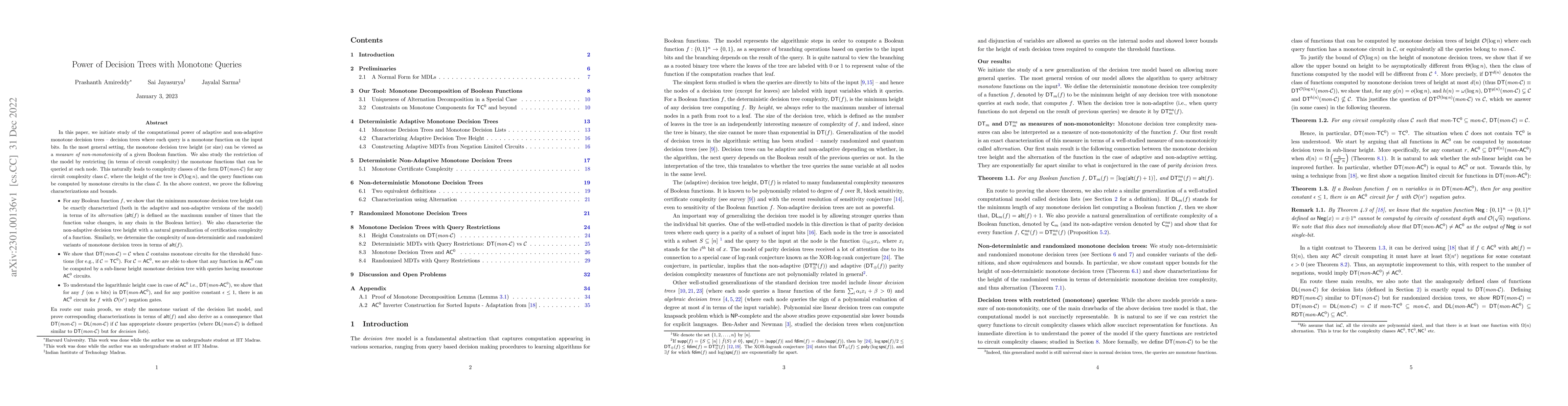 Thumbnail for Power of Decision Trees with Monotone Queries