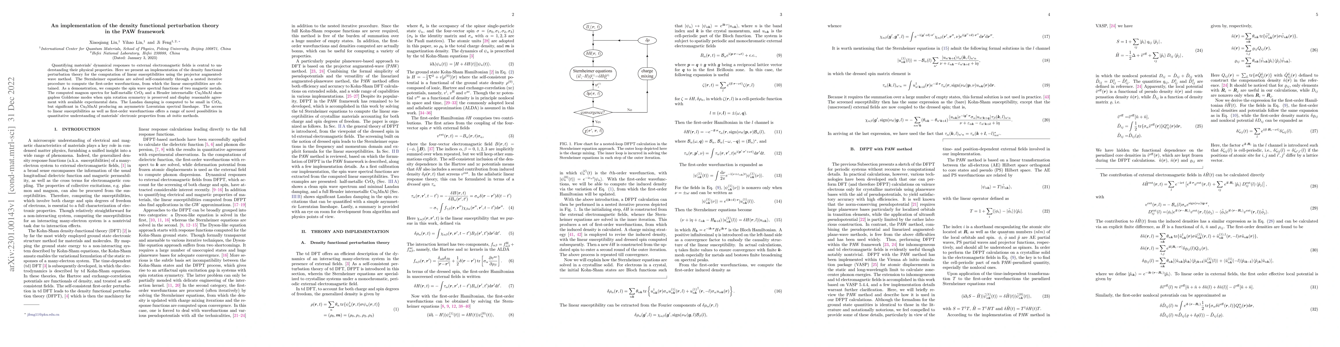 Thumbnail for An implementation of the density functional perturbation theory in the
  PAW framework