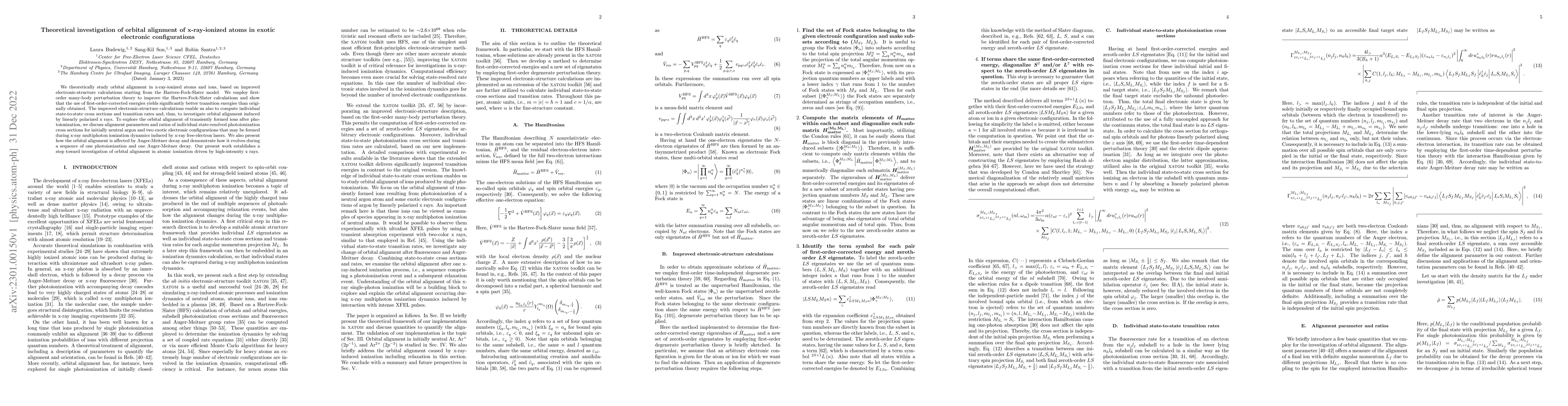 Thumbnail for Theoretical investigation of orbital alignment of x-ray-ionized atoms in
  exotic electronic configurations