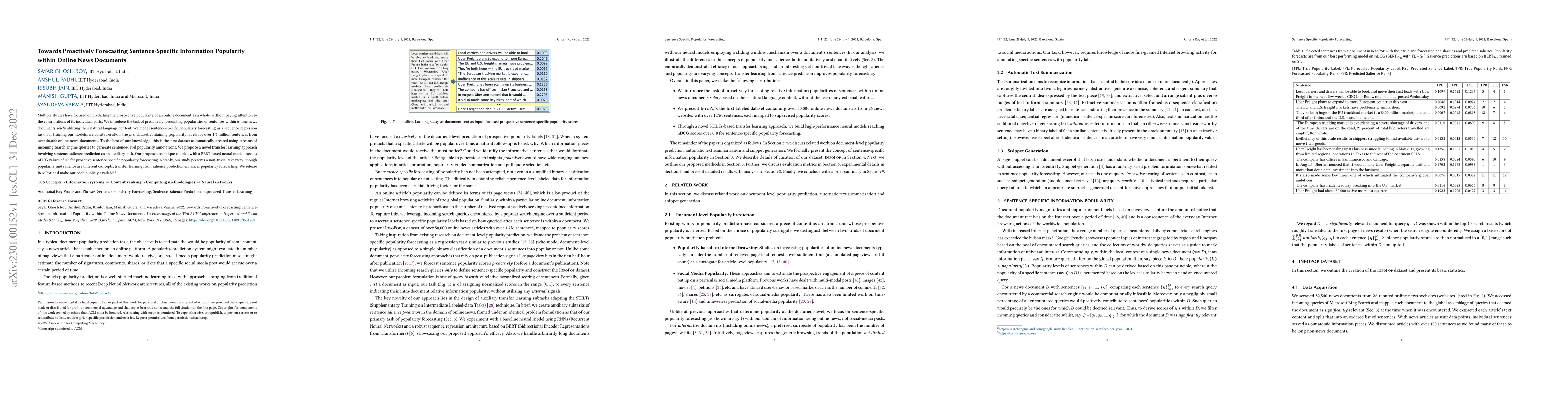 Thumbnail for Towards Proactively Forecasting Sentence-Specific Information Popularity
  within Online News Documents
