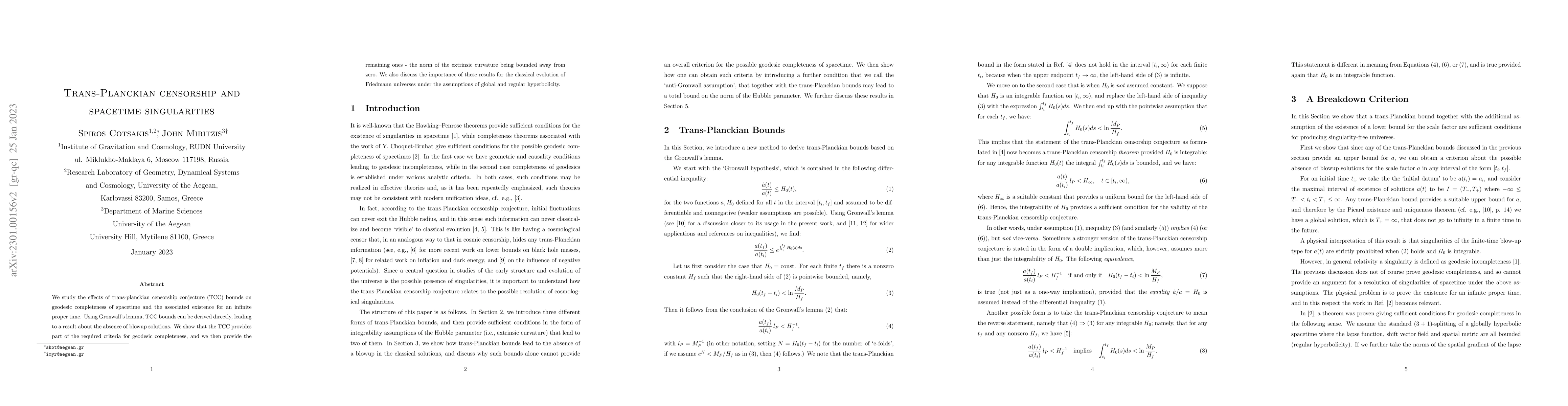 Thumbnail for Trans-Planckian censorship and spacetime singularities