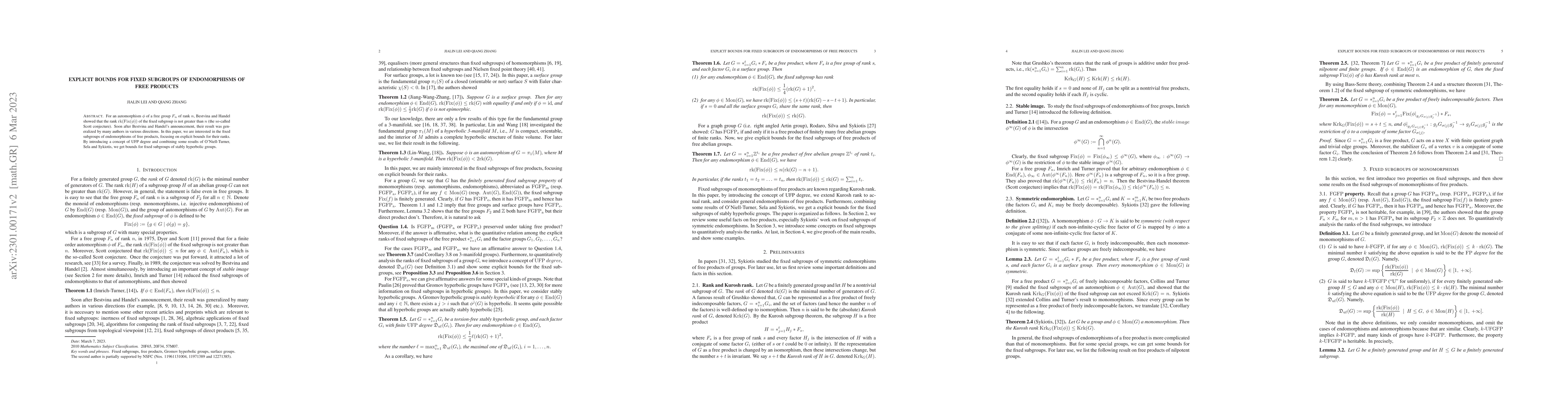 Thumbnail for Explicit bounds for fixed subgroups of endomorphisms of free products