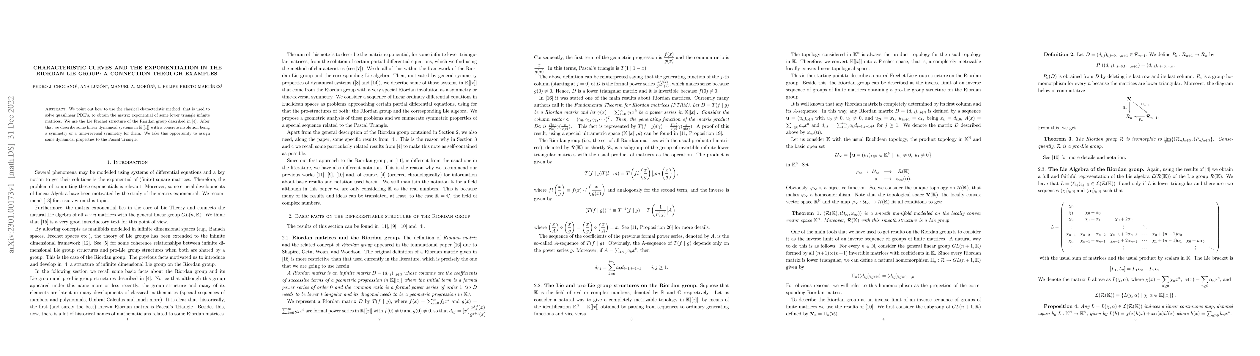 Thumbnail for Characteristic Curves and the exponentiation in the Riordan Lie group: A
  connection through examples