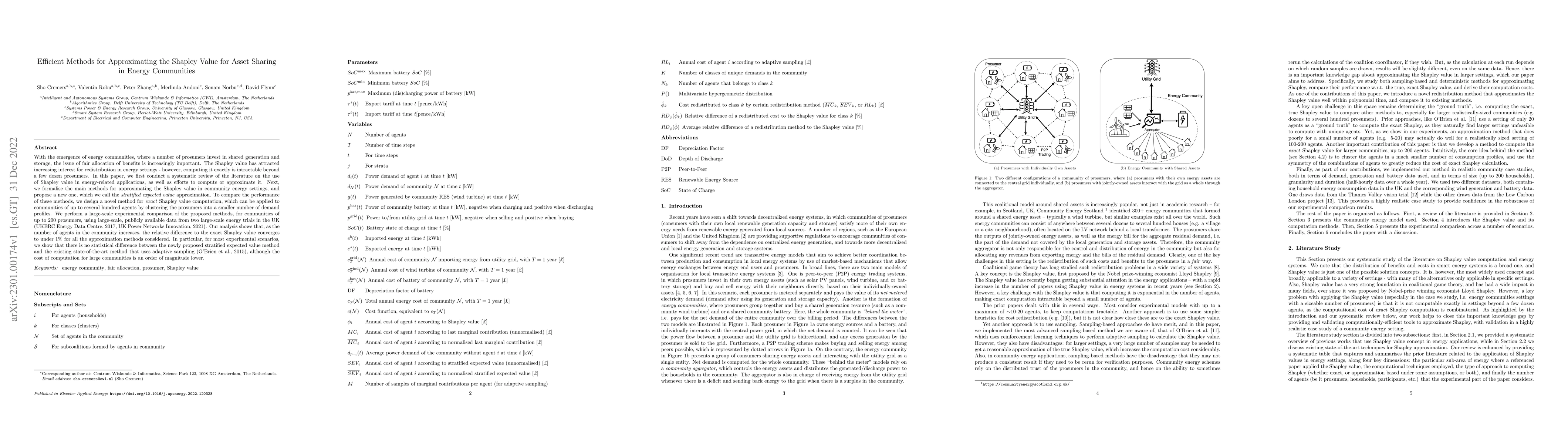 Thumbnail for Efficient Methods for Approximating the Shapley Value for Asset Sharing
  in Energy Communities