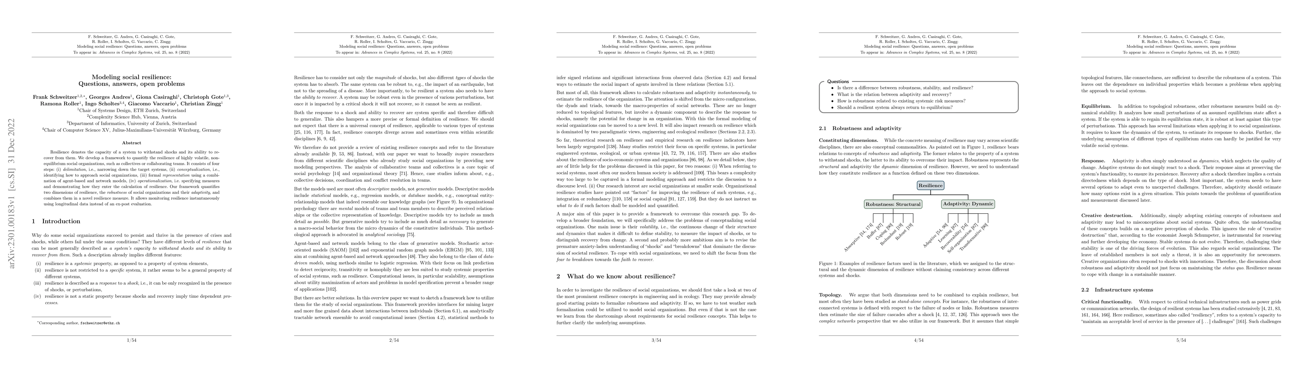 Thumbnail for Modeling social resilience: Questions, answers, open problems