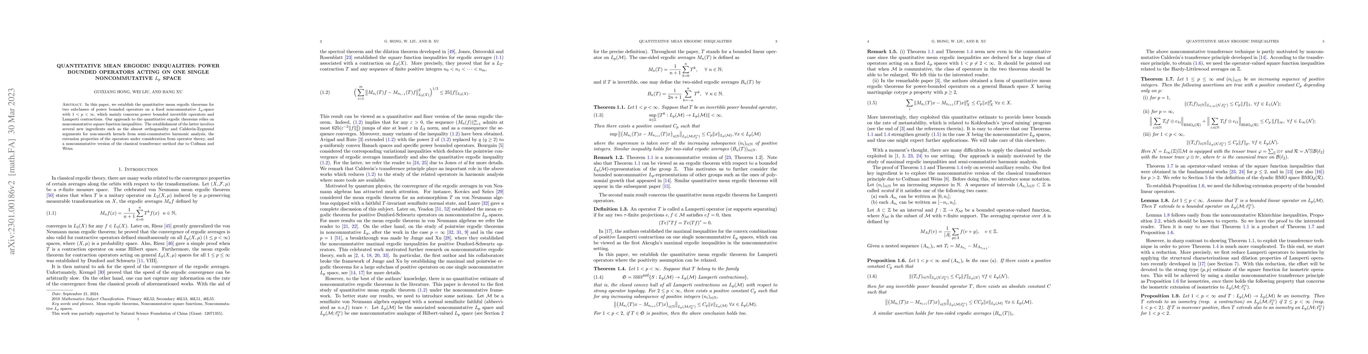 Thumbnail for Quantitative mean ergodic inequalities: power bounded operators acting
  on one single noncommutative $L_p$ space