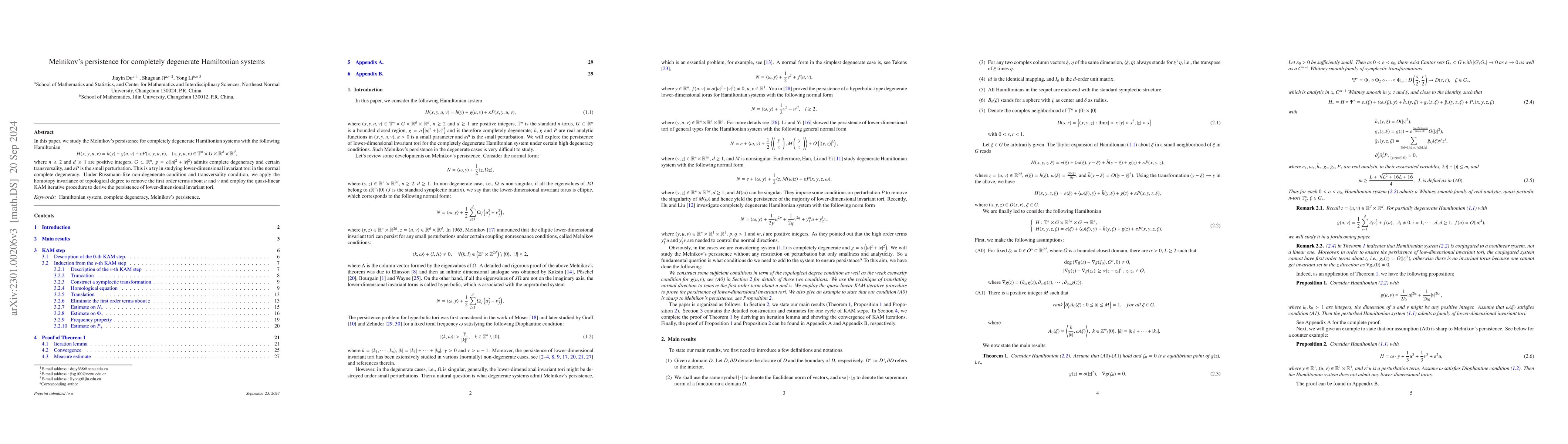 Thumbnail for Melnikov's persistence for completely degenerate Hamiltonian systems
  with high co-dimension