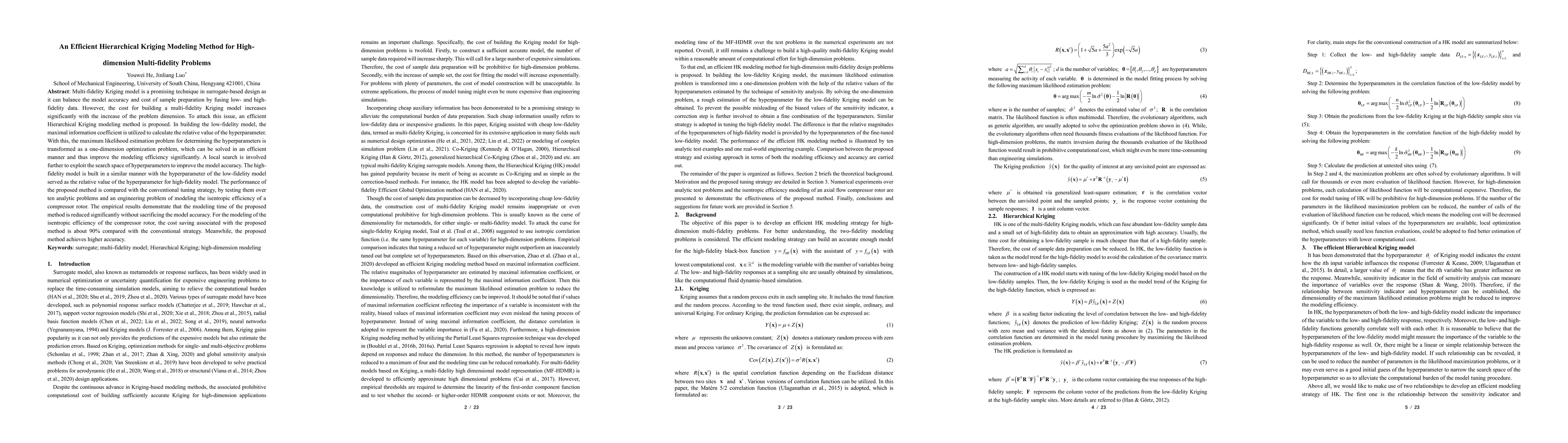 Thumbnail for An Efficient Hierarchical Kriging Modeling Method for High-dimension
  Multi-fidelity Problems