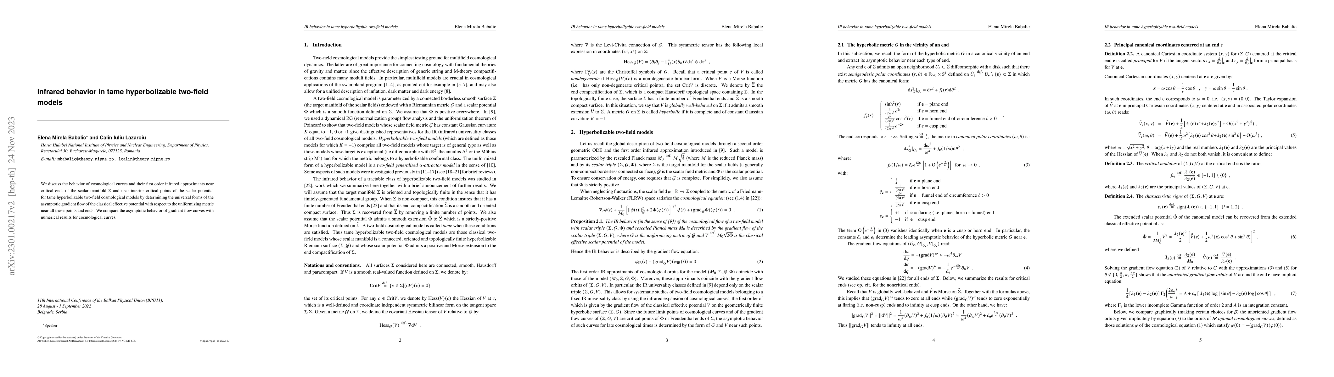 Thumbnail for Infrared behavior in tame hyperbolizable two-field models