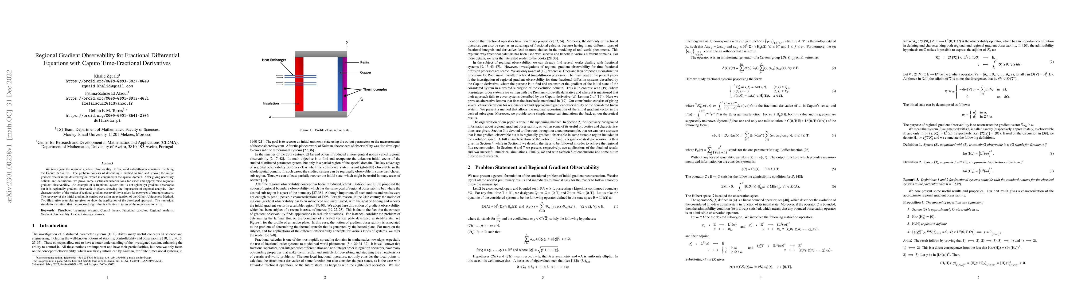 Thumbnail for Regional Gradient Observability for Fractional Differential Equations
  with Caputo Time-Fractional Derivatives