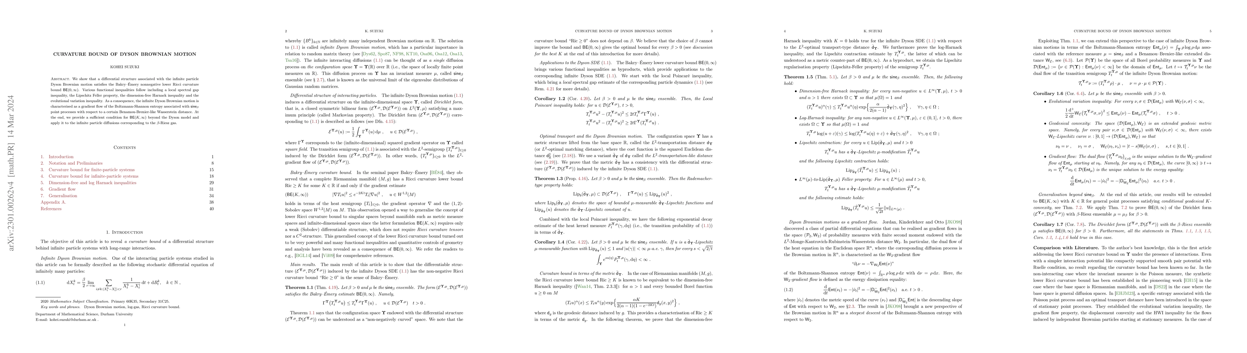 Thumbnail for Curvature bound of Dyson Brownian Motion