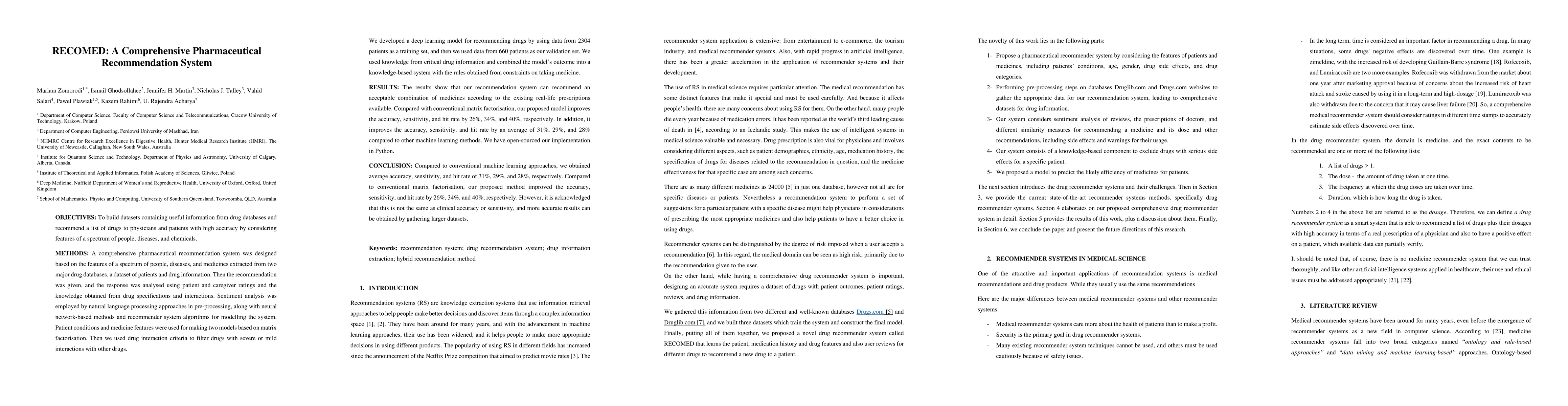Thumbnail for RECOMED: A Comprehensive Pharmaceutical Recommendation System