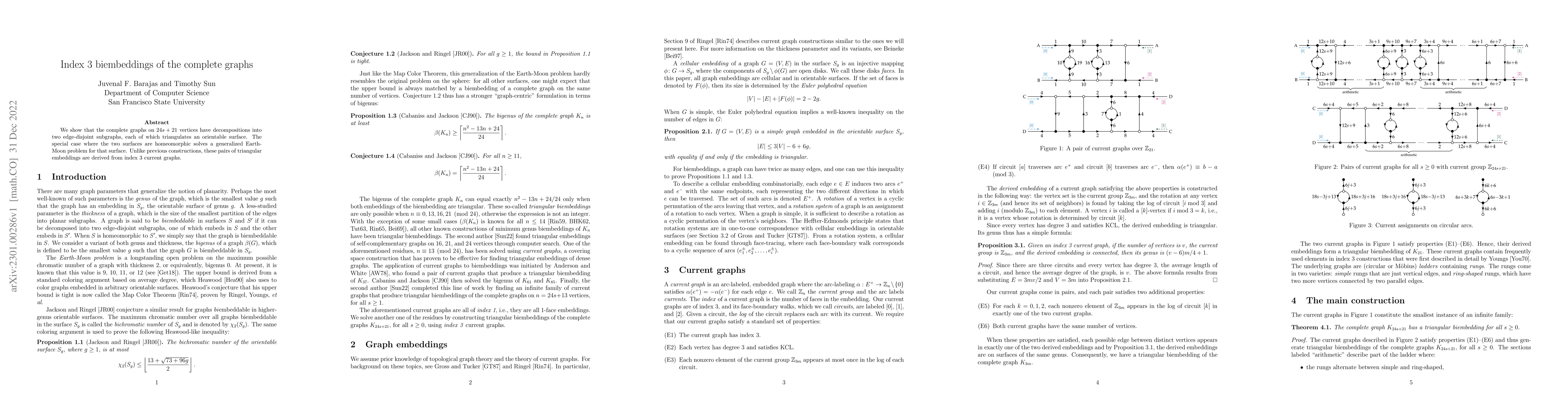 Thumbnail for Index 3 biembeddings of the complete graphs