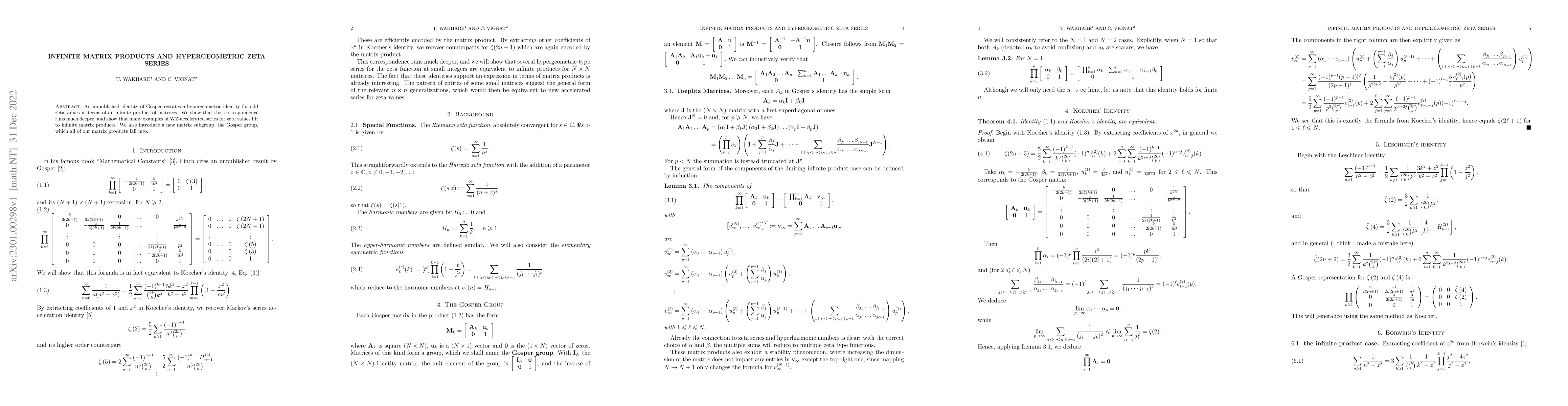 Thumbnail for Infinite matrix products and hypergeometric zeta series