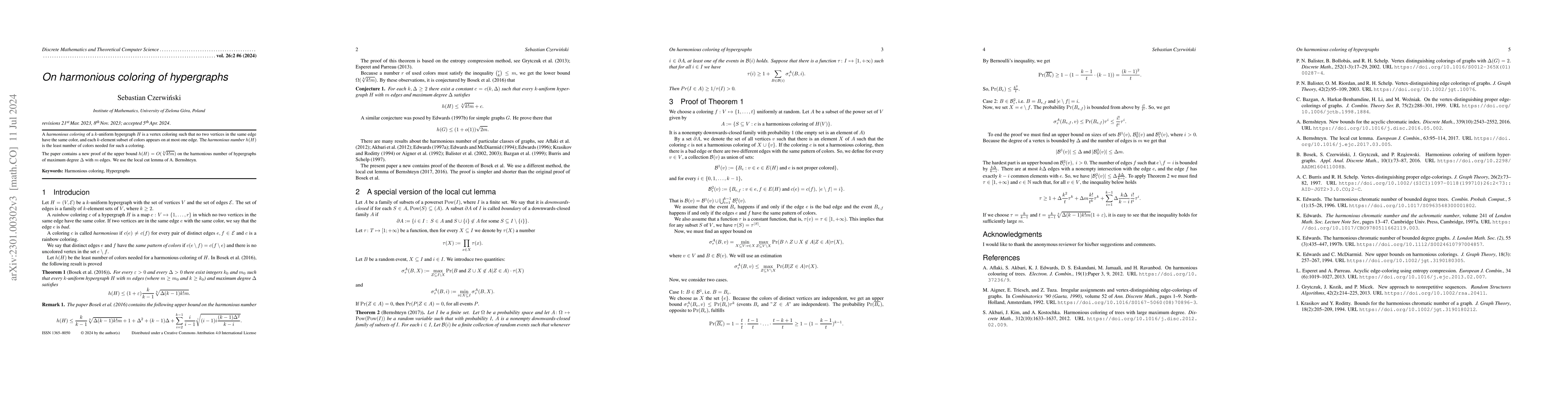 Thumbnail for On harmonious coloring of hypergraphs
