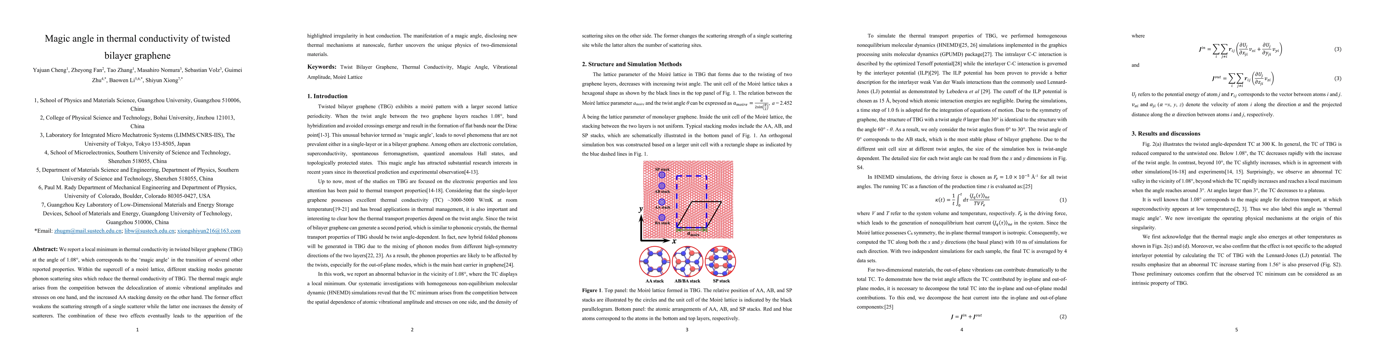 Thumbnail for Magic angle in thermal conductivity of twisted bilayer graphene