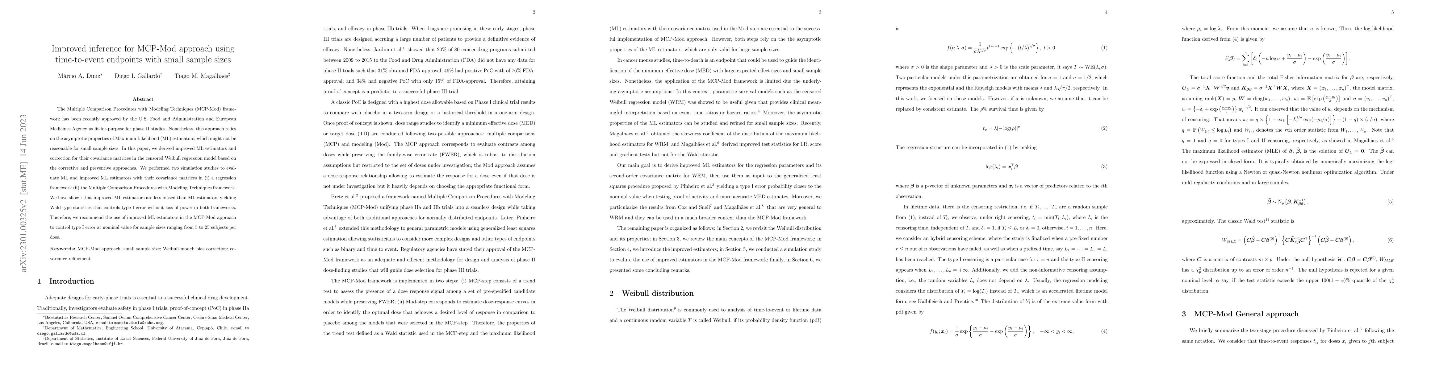 Thumbnail for Improved inference for MCP-Mod approach for time-to-event endpoints with
  small sample sizes