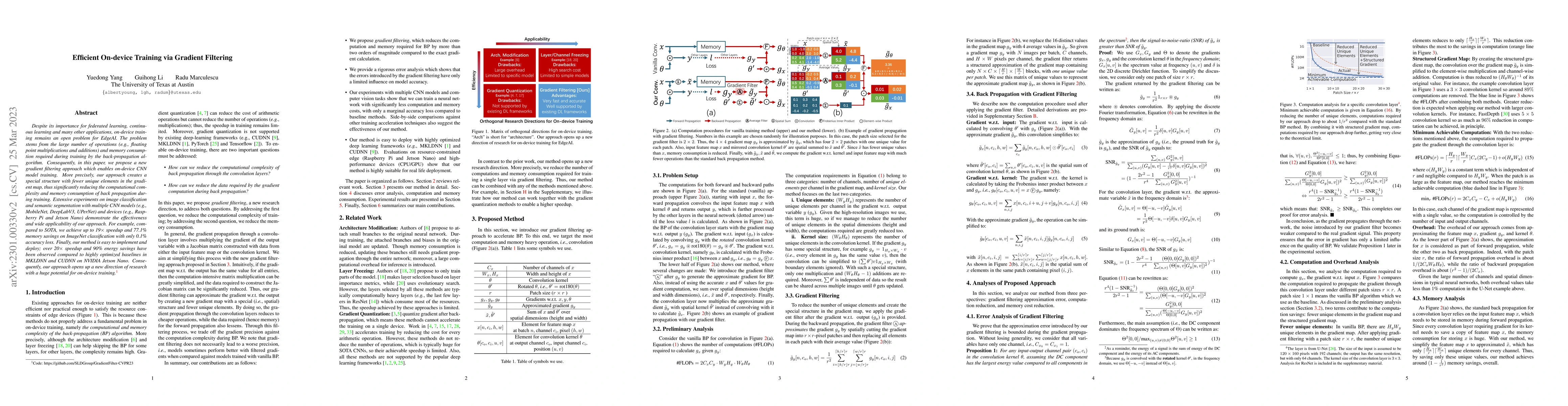 Thumbnail for Efficient On-device Training via Gradient Filtering