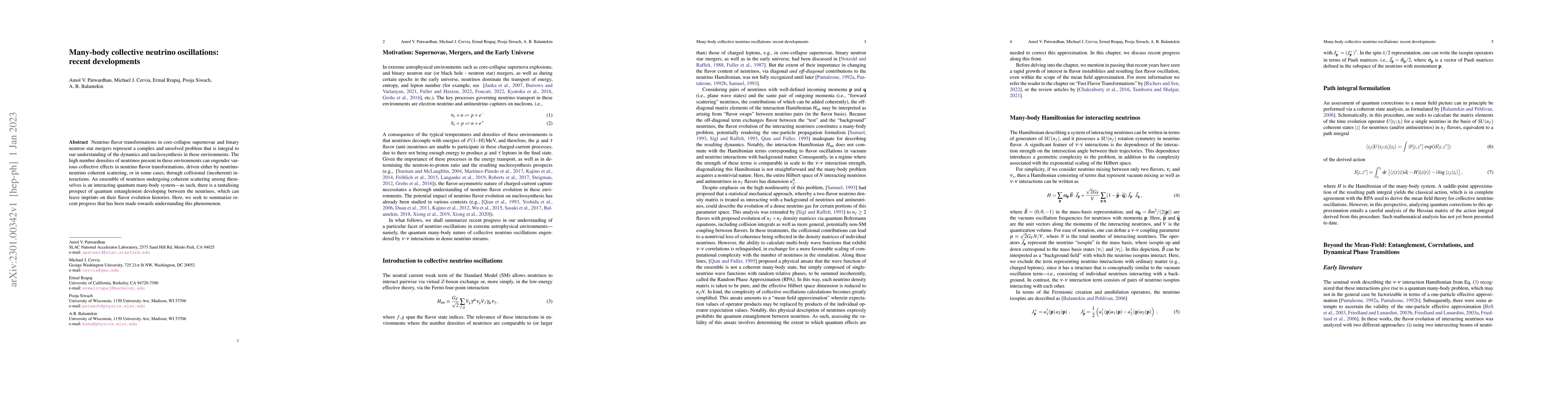 Thumbnail for Many-body collective neutrino oscillations: recent developments