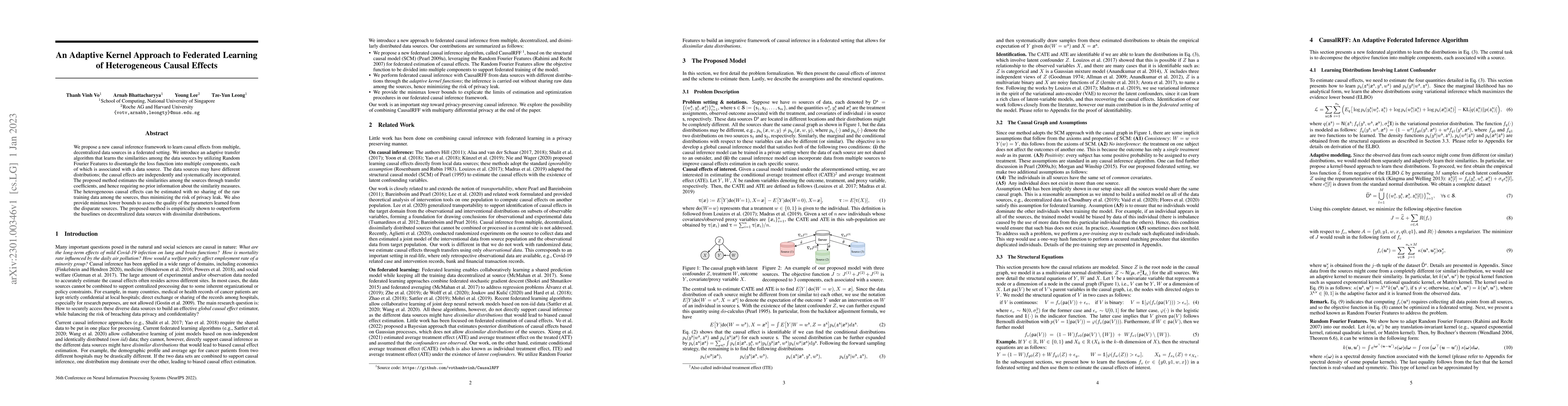Thumbnail for An Adaptive Kernel Approach to Federated Learning of Heterogeneous
  Causal Effects