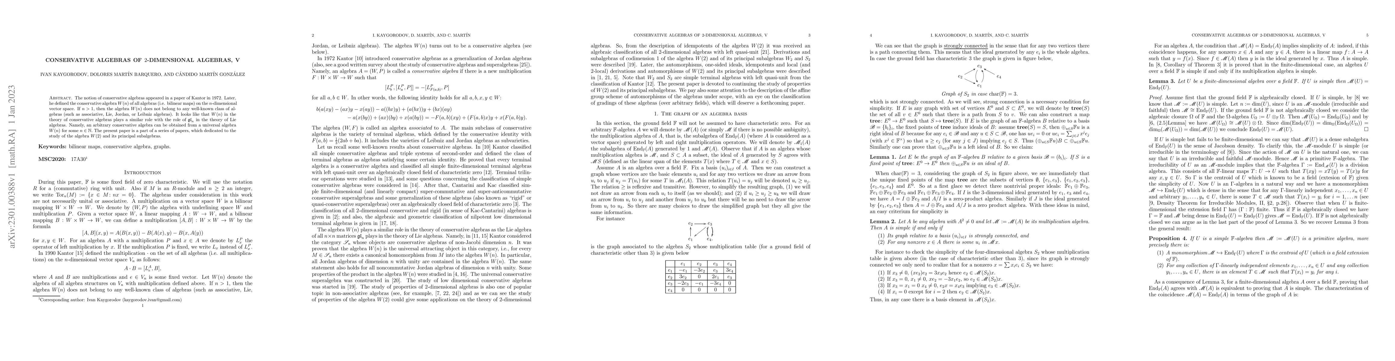 Thumbnail for Conservative algebras of $2$-dimensional algebras, V