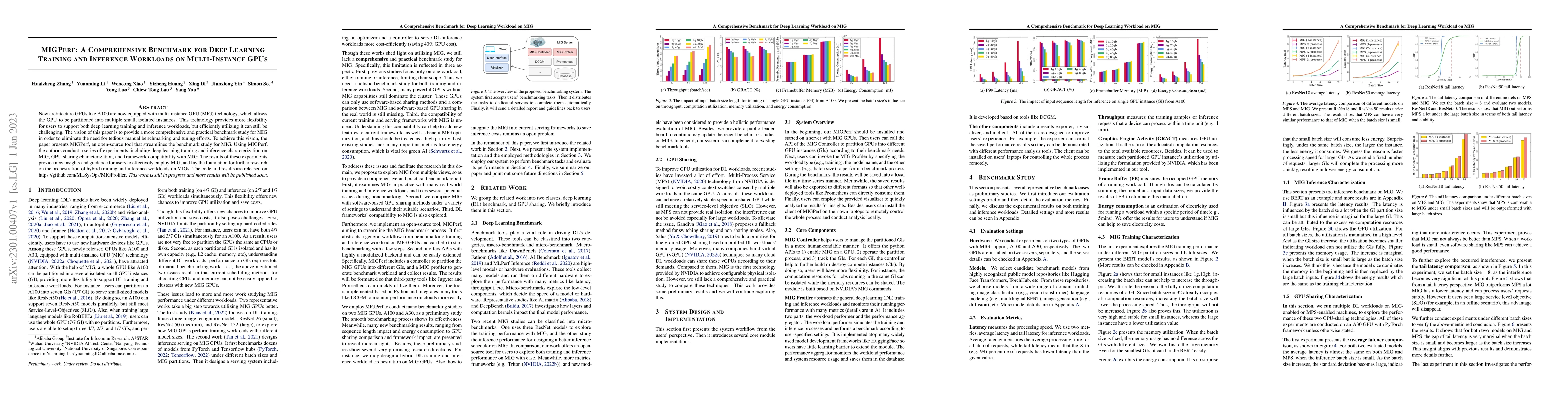 Thumbnail for MIGPerf: A Comprehensive Benchmark for Deep Learning Training and
  Inference Workloads on Multi-Instance GPUs