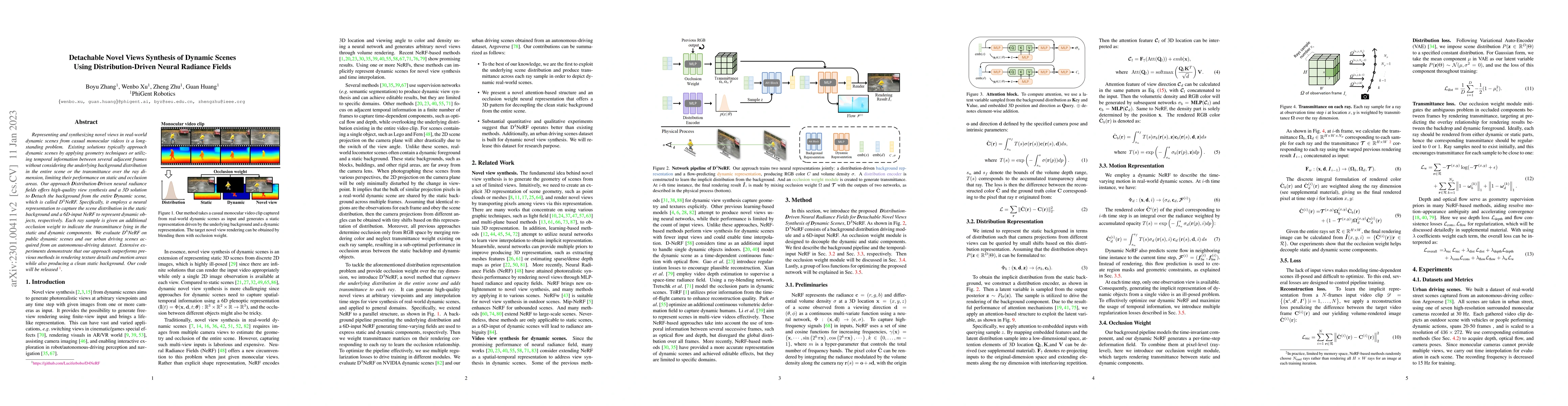 Thumbnail for Detachable Novel Views Synthesis of Dynamic Scenes Using
  Distribution-Driven Neural Radiance Fields