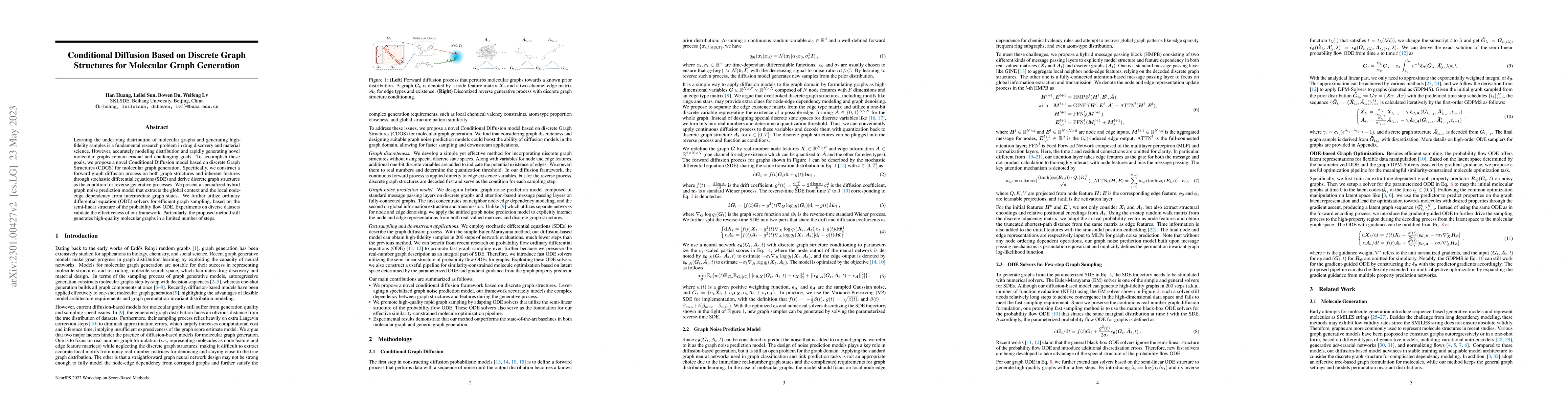 Thumbnail for Conditional Diffusion Based on Discrete Graph Structures for Molecular
  Graph Generation