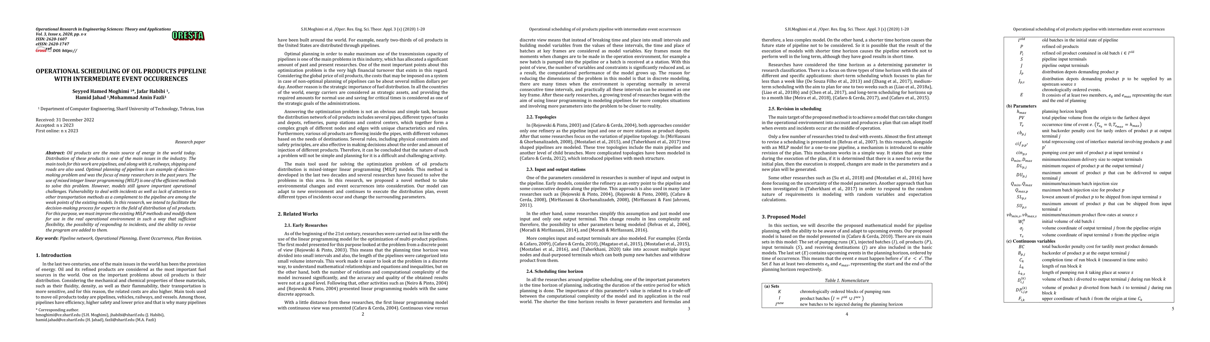 Thumbnail for Operational scheduling of oil products pipeline with intermediate event
  occurrences