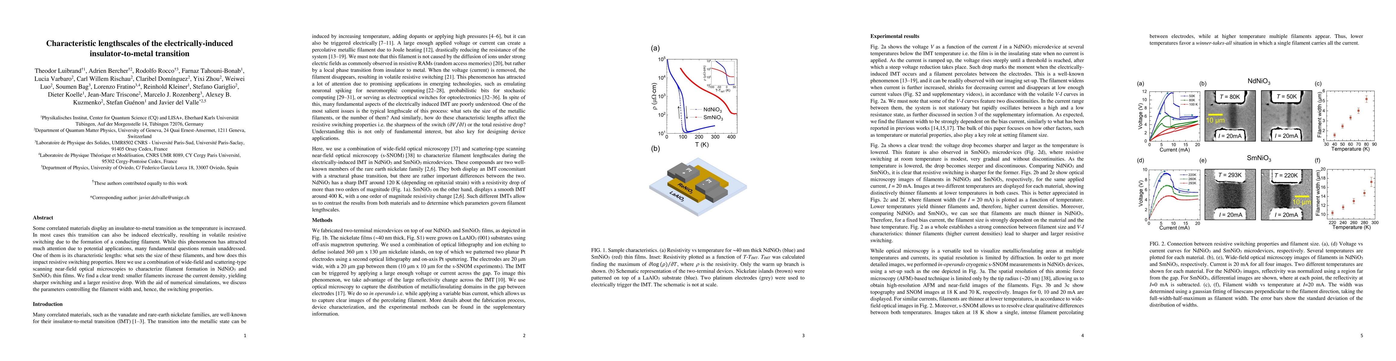 Thumbnail for Characteristic lengthscales of the electrically-induced
  insulator-to-metal transition