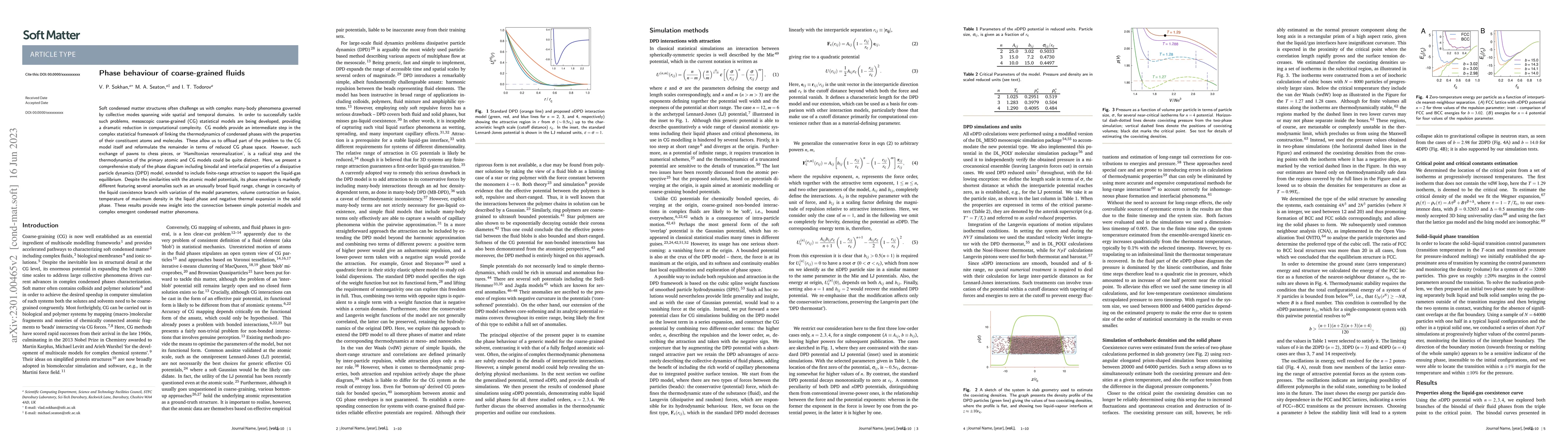 Thumbnail for Phase behaviour of coarse-grained fluids