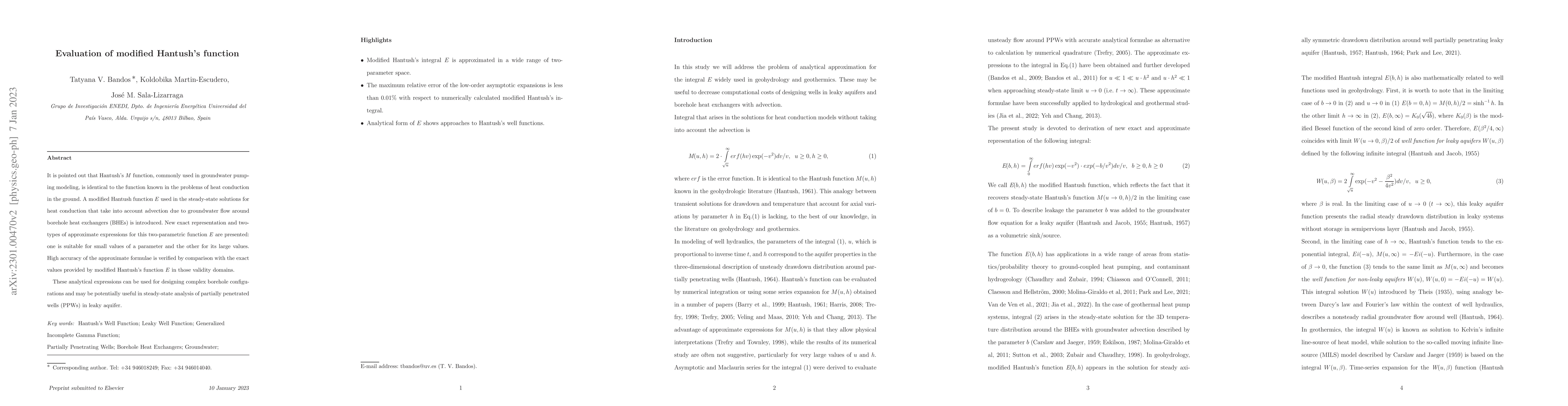 Thumbnail for Evaluation of modified Hantush's function