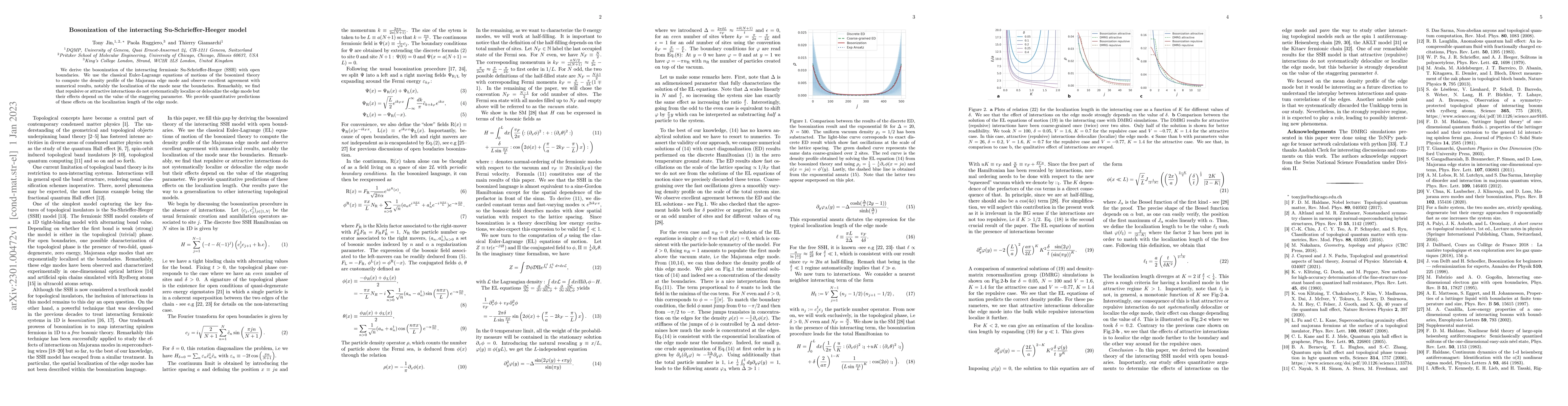 Thumbnail for Bosonization of the interacting Su-Schrieffer-Heeger model