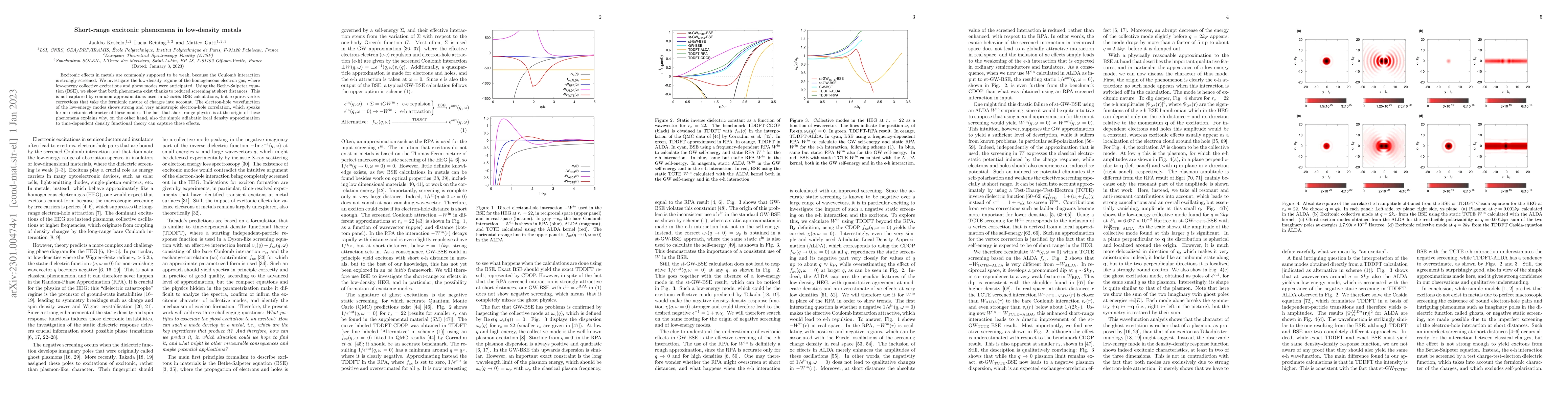 Thumbnail for Short-range excitonic phenomena in low-density metals