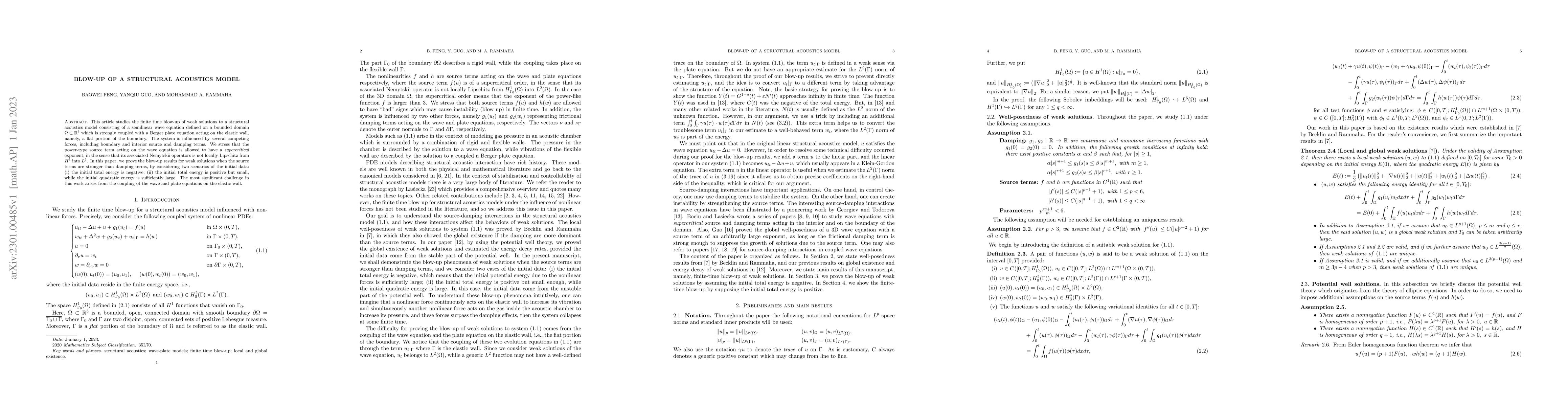 Thumbnail for Blow-up of a structural acoustics model