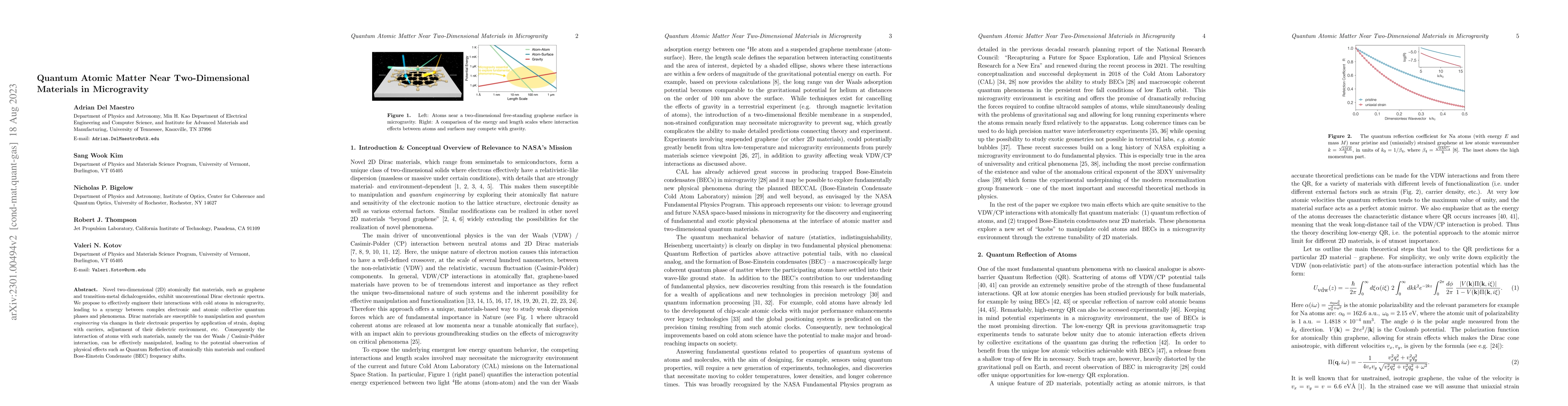 Thumbnail for Quantum Atomic Matter Near Two-Dimensional Materials in Microgravity
