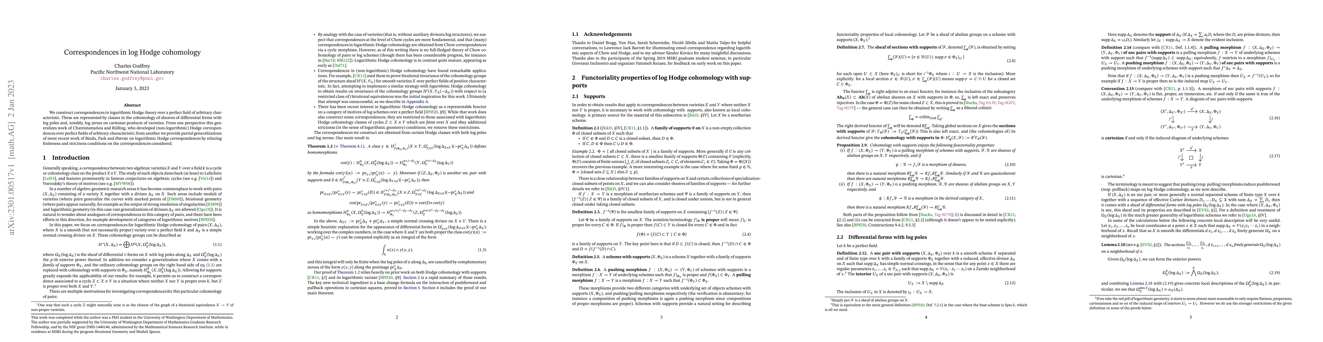 Thumbnail for Correspondences in log Hodge cohomology
