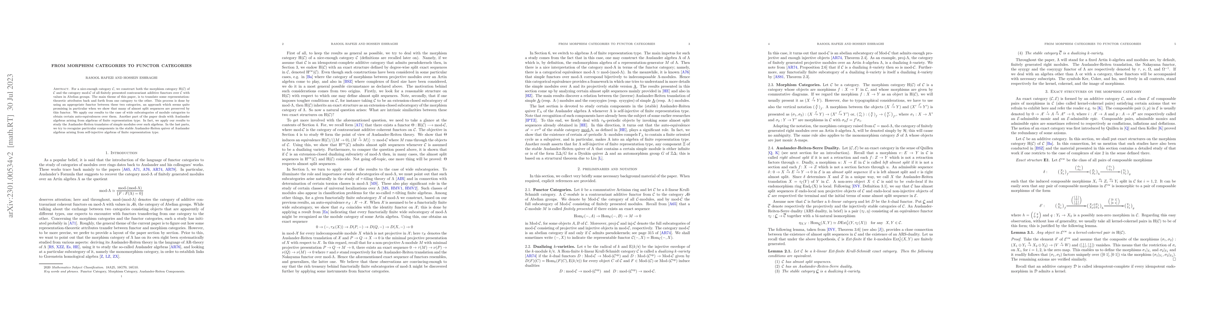 Thumbnail for From Morphism Categories to Functor Categories