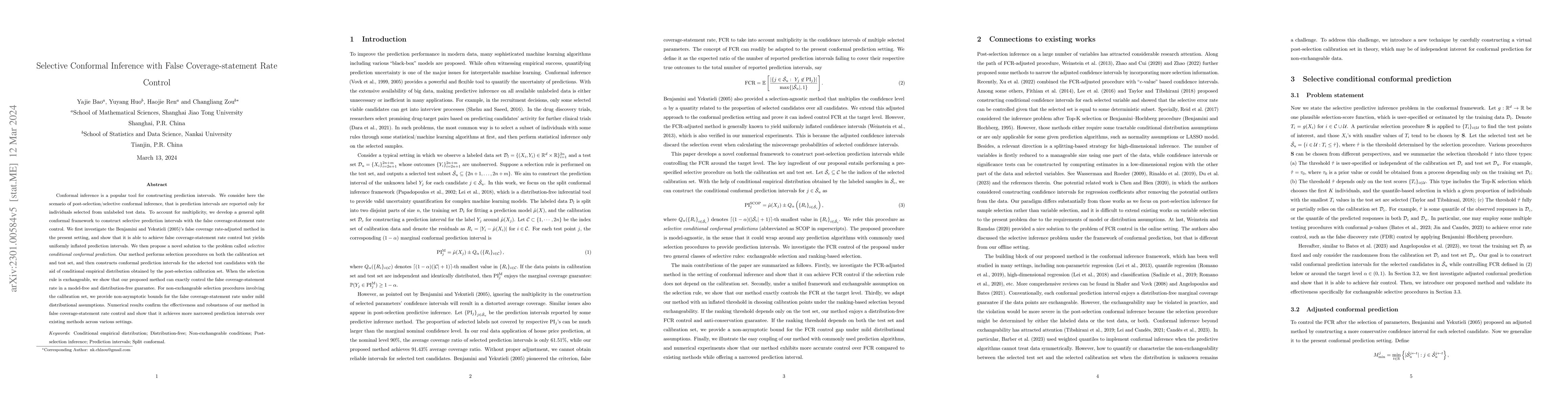 Thumbnail for Selective conformal inference with false coverage-statement rate control