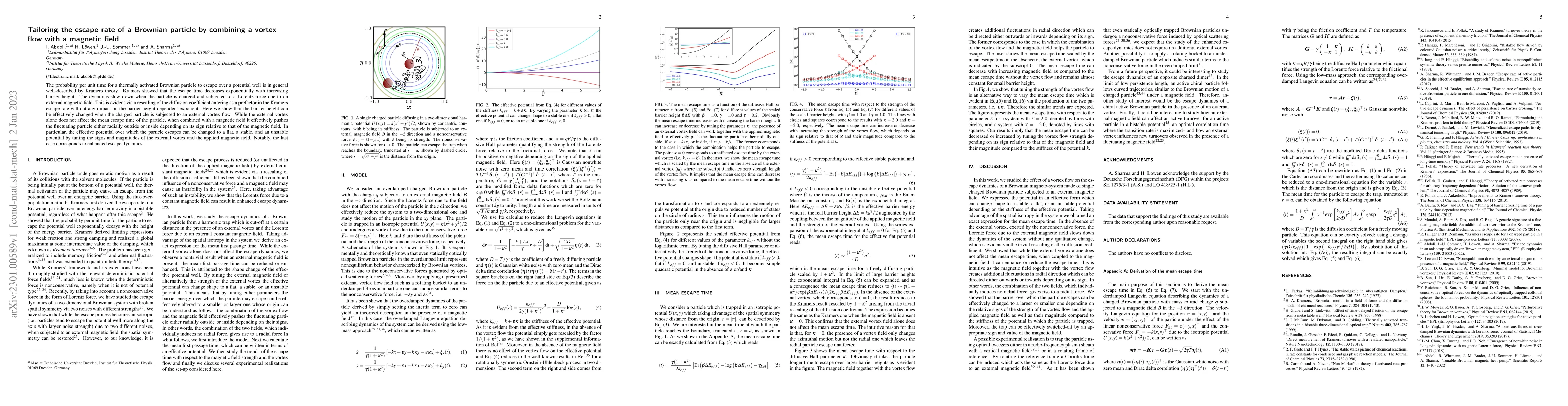 Thumbnail for Tailoring the escape rate of a Brownian particle by combining a vortex
  flow with a magnetic field