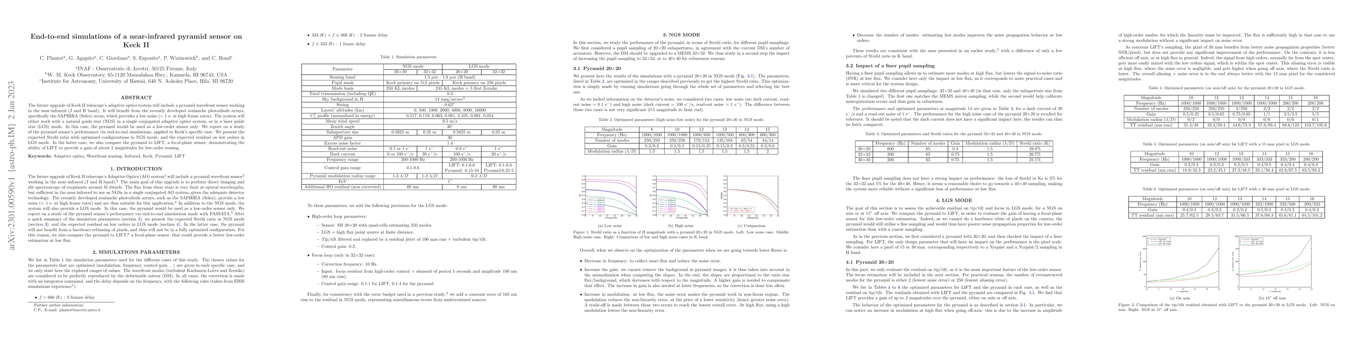 Thumbnail for End-to-end simulations of a near-infrared pyramid sensor on Keck II