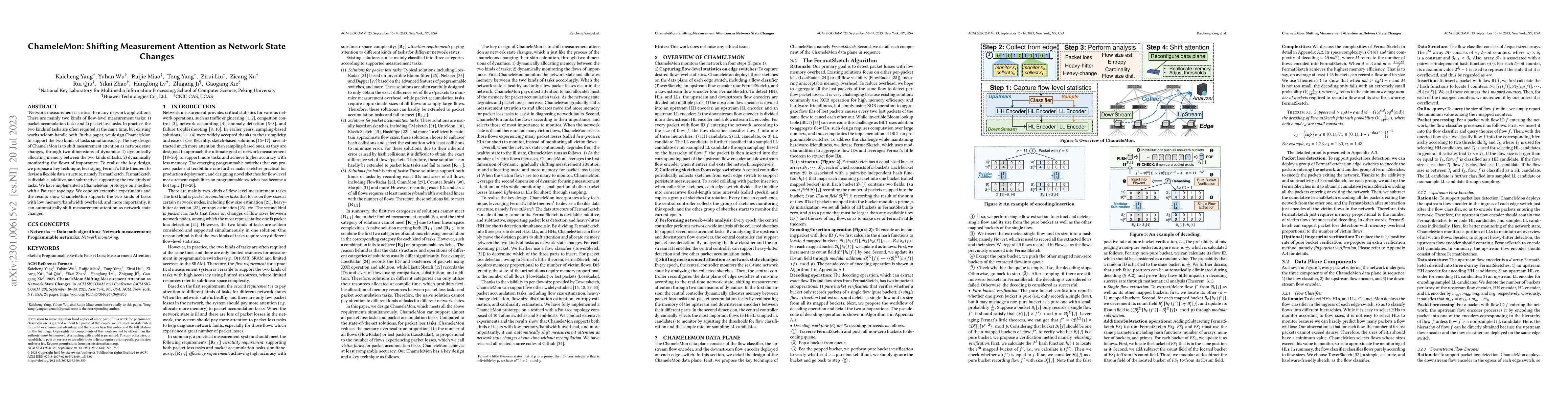 Thumbnail for ChameleMon: Shifting Measurement Attention as Network State Changes